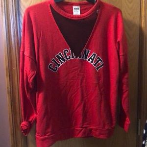 VS Pink University of Cincinnati Mesh Crewneck
